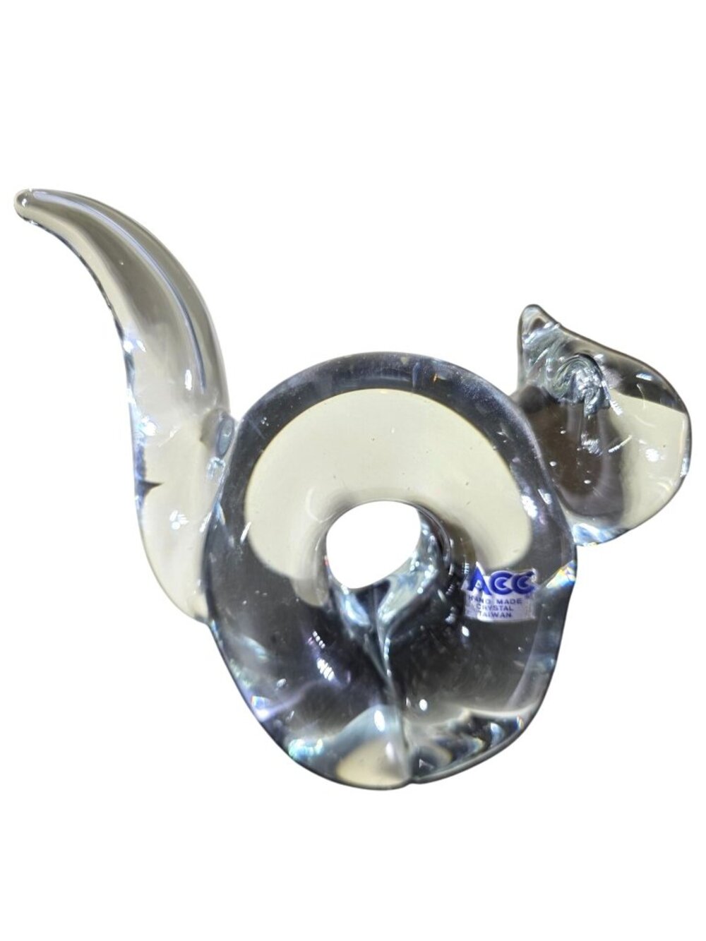Cat Figurine ACC paperweight Handmade Crystal clear gift decor animal feline